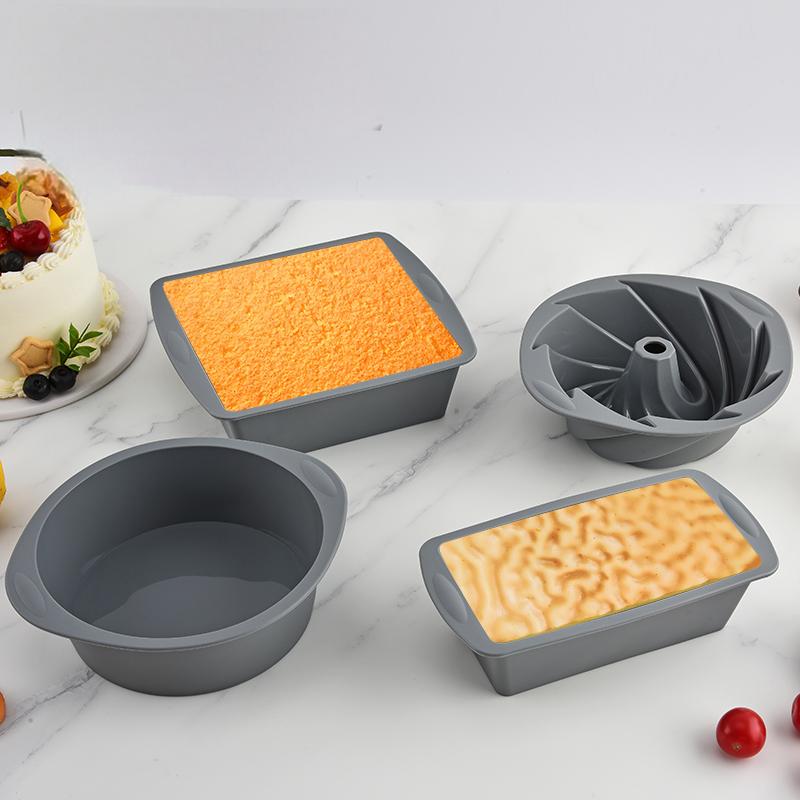 Commercial Kitchen Cooking - Quadratische 4-teilige Silikon-Kuchenform, antihaftbeschichtet, Brownie-Form mit