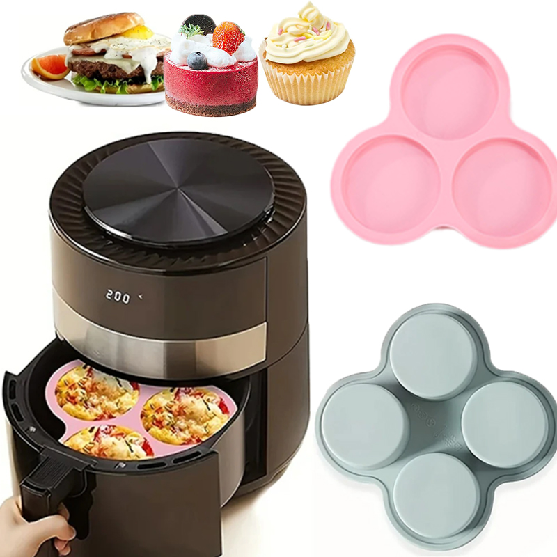 Commercial Kitchen Cooking - Wiederverwendbare Silikon-Eiform für Luftfritteusen, 3/4 Hohlräume,