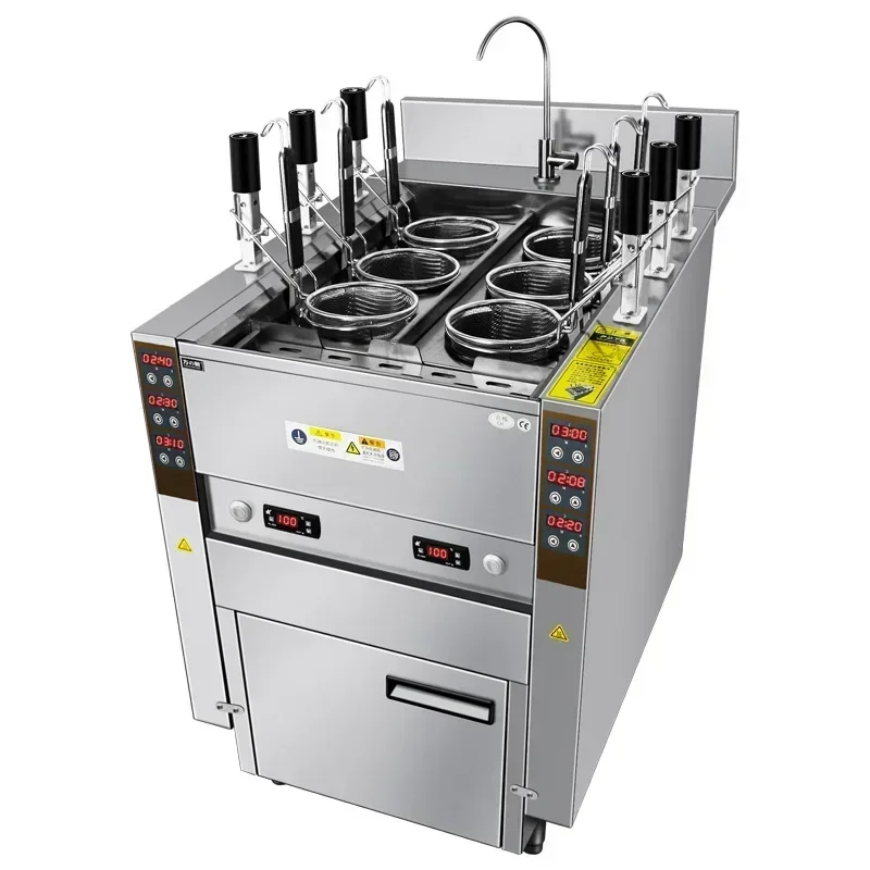 Commercial Kitchen Boiler - Auto-Lift-Nudelkocher mit 6 Körben, Nudelkocher, elektrisch/Gas,