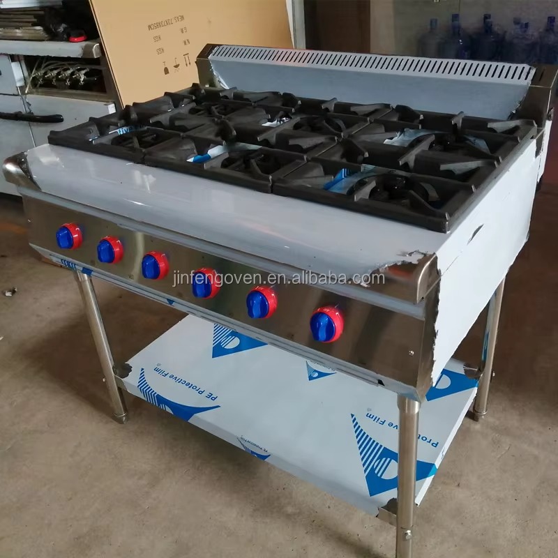 Commercial Kitchen Cooking - Gewerbliche Küchenausstattung Professioneller 6-Brenner Gas-Kochherd Industrieller