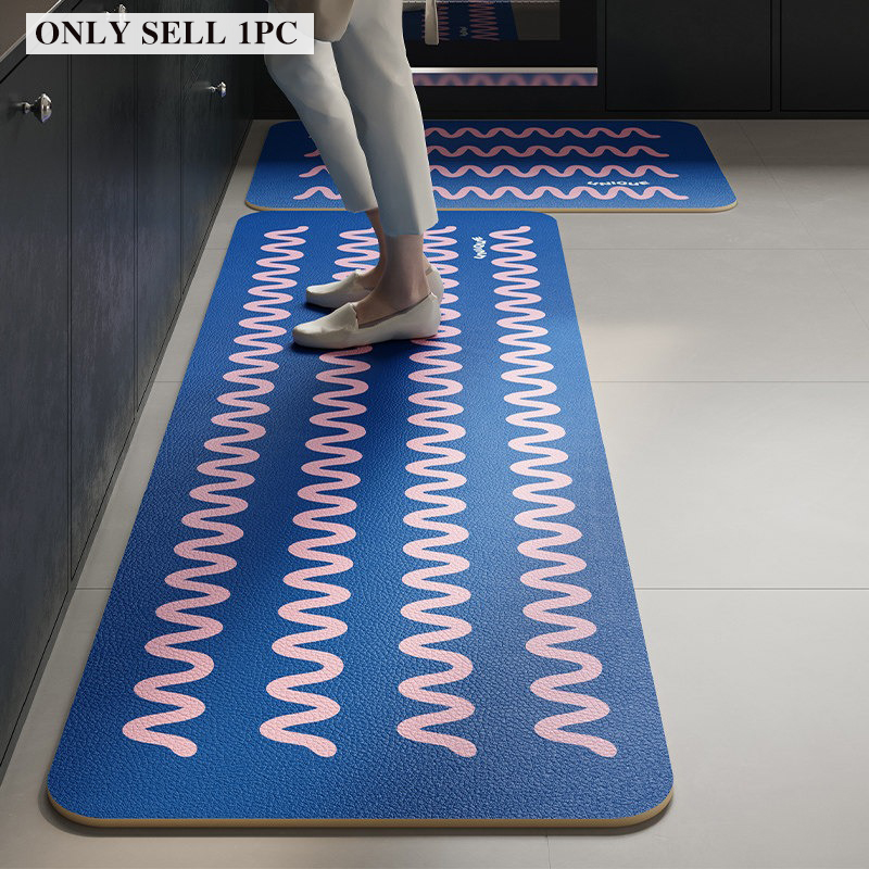 Commercial Kitchen Non Slip Flooring - PVC-Küchenbodenmatte, wasserdicht, ölbeständig, rutschfest, Leder-Fußmatten, Dopamin-gestreifter