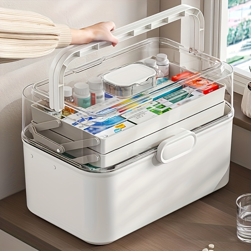 Commercial Kitchen Utensil Organizer - Große Medikamentenaufbewahrungsbox/Verteilbox mit transparentem Deckel –
