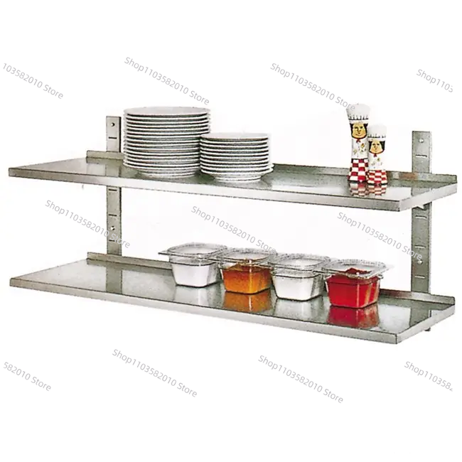 Wall Shelf Commercial Kitchen - Industrielle Küchenausrüstung Edelstahl Doppelregal Kommerzielles Wandmontiertes