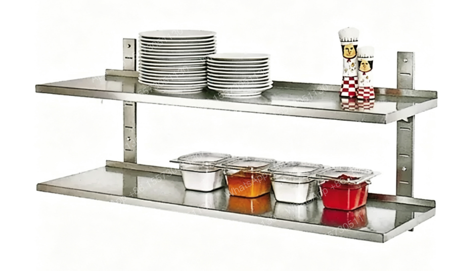 Wall Shelf Commercial Kitchen - Industrielle Küchenausrüstung Edelstahl Doppelregal Kommerzielles Wandmontiertes