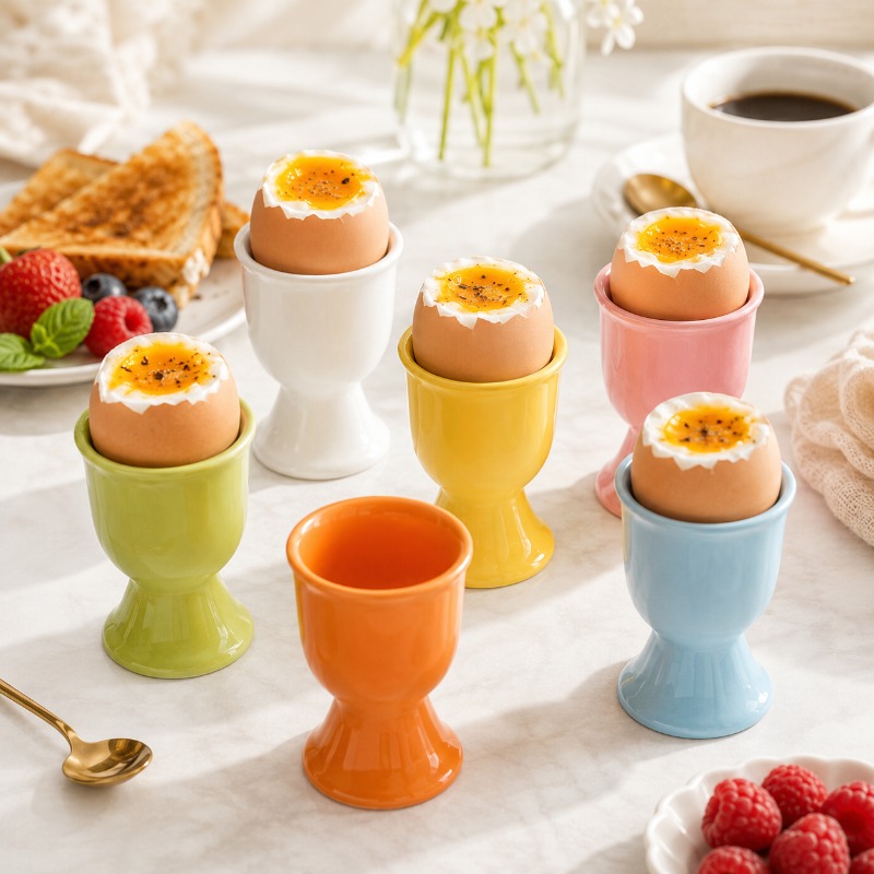 Commercial Kitchen Utensils - Keramik Eierbecherhalter Macaron Farbe Kreative Servierbecher