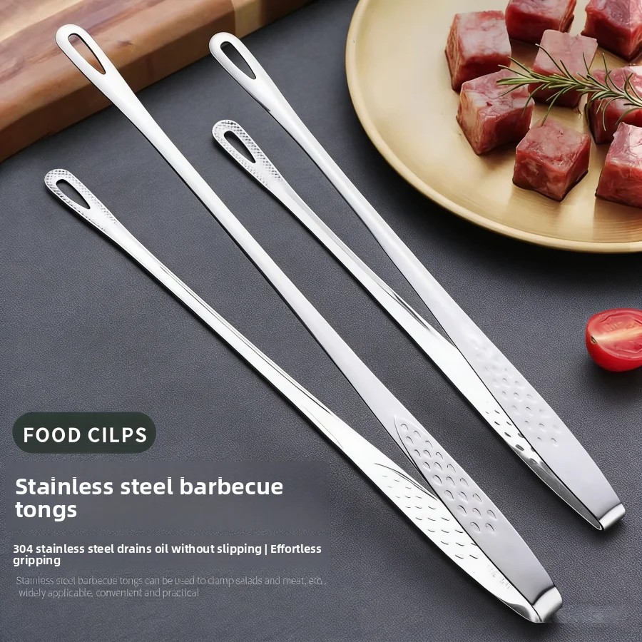 Commercial Kitchen Utensils - Edelstahl-Küchenzange Rutschfest Hitzebeständig BBQ-Grillwerkzeug Steak Meeresfrüchte
