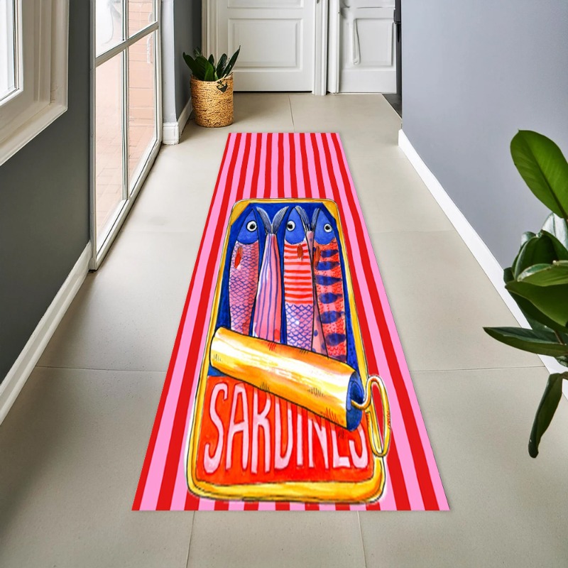 Retro-Teppich mit Sardinenmoti – Commercial Kitchen Non Slip Flooring Bewertung und Preis