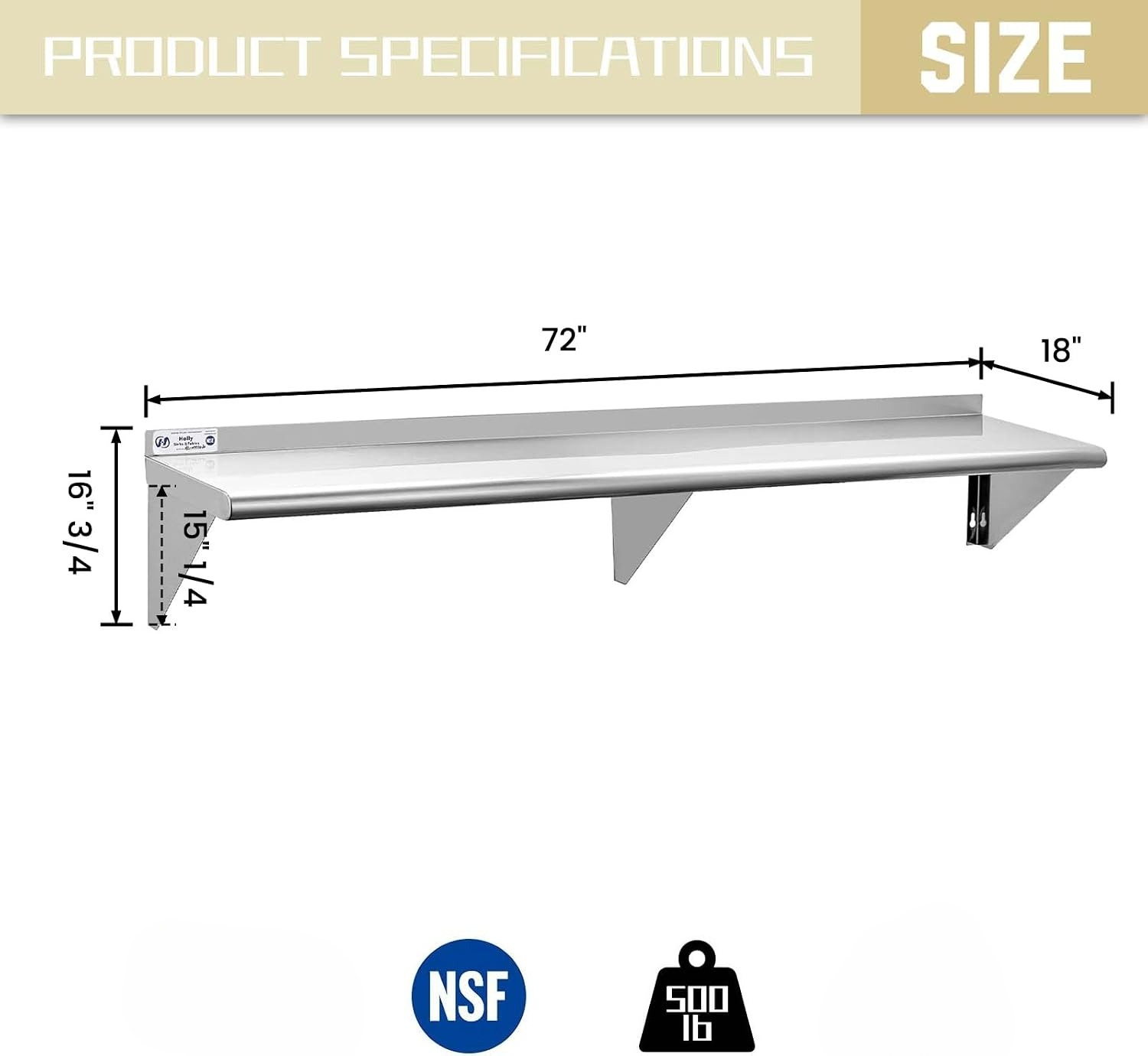 72 Zoll breites x 18 Zoll tief – Wall Shelf Commercial Kitchen Bewertung und Preis