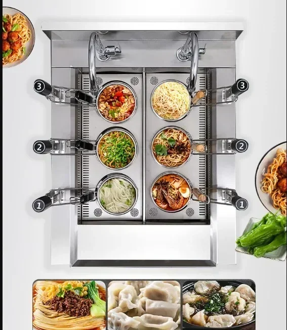 Auto-Lift-Nudelkocher mit 6 Kö – Commercial Kitchen Boiler Bewertung und Preis