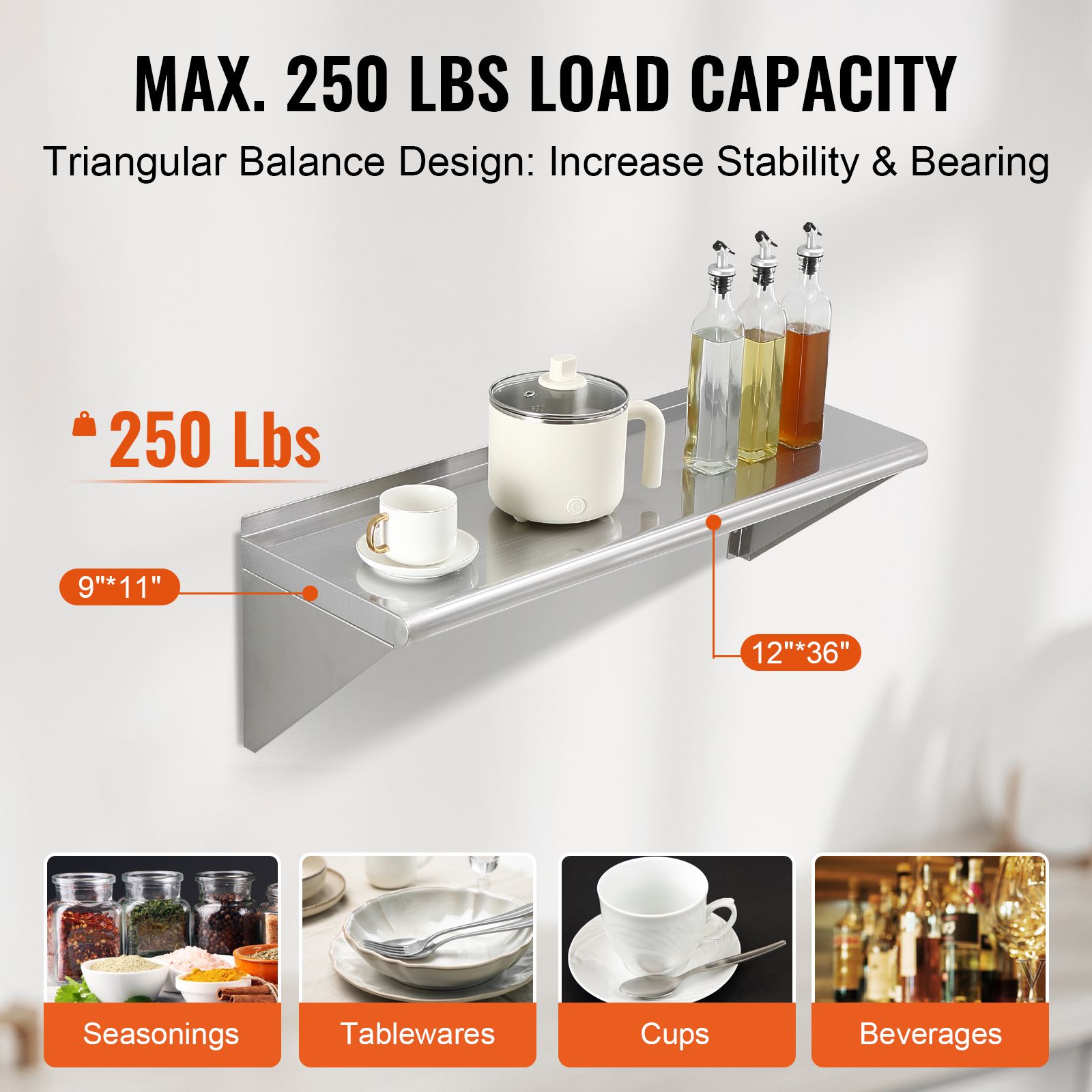 30,5 cm x 91,4 cm Edelstahlreg – Wall Shelf Commercial Kitchen Bewertung und Preis